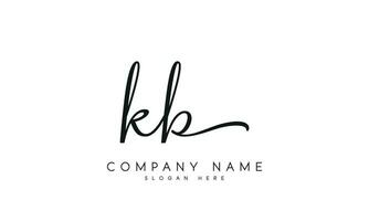 Handwriting KB logo design. KB logo design vector illustration on white background. free vector