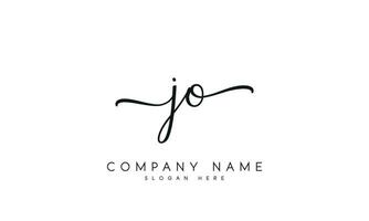 Handwriting JO logo design. JO logo design vector illustration on white background. free vector