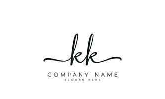 Handwriting KK logo design. KK logo design vector illustration on white background. free vector