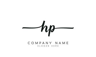 Handwriting HP logo design. HP logo design vector illustration on white background. free vector