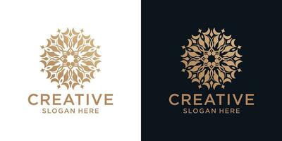 Floral ornament logo design abstract vector