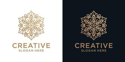 Floral ornament logo design abstract vector