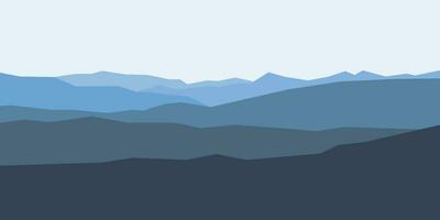 Abstract dark blue mountain view landscape vector