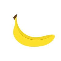 Ripe yellow banana on a white background. Vector illustration of ripe fruits.