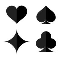 cards. black playing card suits vector