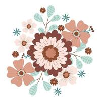 Flowers. Decor. Vector composition of decorative flowers.