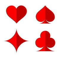 cards. red playing card suits vector