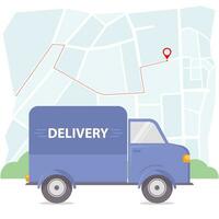 Delivery. Package. Delivery by car. Transporting a parcel by car vector