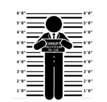 stick figure and stickman vector silhouette illustration, corrupt politician