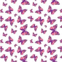 Insects, butterfly pattern, background, purple pink spring mood pattern. Gentle seamless pattern with butterflies for backgrounds and packages. vector