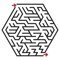 Hexagonal maze puzzle,labyrinth vector illustration for kids.