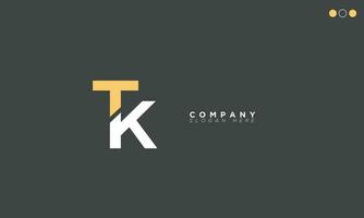 TK Alphabet letters Initials Monogram logo KT, T and K vector