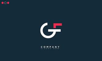 gf alfabeto letras iniciales monograma logo fg, g y f vector