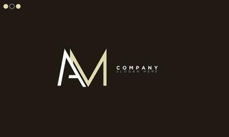 AM Alphabet letters Initials Monogram logo MA, A and M vector