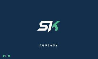 sk alfabeto letras iniciales monograma logo ks, s y k vector