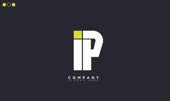 IP Alphabet letters Initials Monogram logo PI, I and P vector