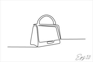 briefcase continuous line art drawing vector