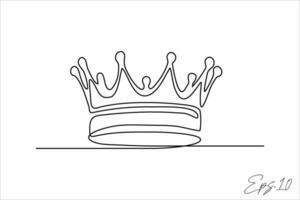 continuous line art drawing of king's crown vector