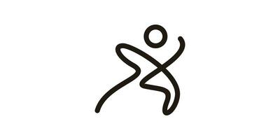 logo design inspired by running athletes made in a minimalist line style. vector