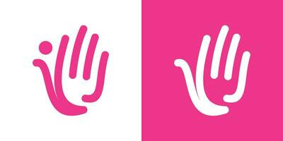 Inspirational logo design of hands combined with people. vector