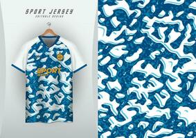 Backgrounds for sports jersey, soccer jerseys, running jerseys, racing jerseys, grunge pattern, sea water, blue and white vector