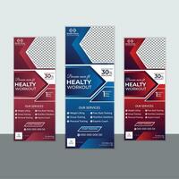 vector gym roll up banner design template