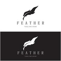 Feather logo, feather pen logo, law firm feather logo vector simple design