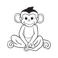 EPS Vector image hand drawing monkey outline illustration