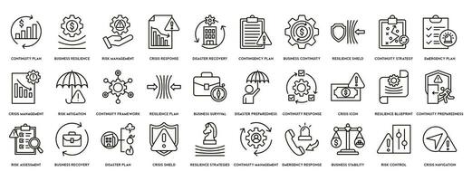 Business continuity icon vector illustration concept for creating a system of prevention and recovery with an icon of management, ongoing operation, risk, resilience and procedures