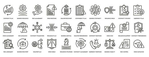 Business continuity icon vector illustration concept for creating a system of prevention and recovery with an icon of management, ongoing operation, risk, resilience and procedures