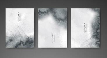 Set of creative hand painted abstract watercolor background. Design for your cover, date, postcard, banner, logo. vector
