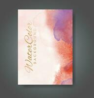 Cards with watercolor background. Design for your cover, date, postcard, banner, logo. vector