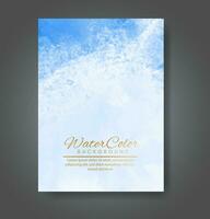 Cover template with watercolor background. Design for your cover, date, postcard, banner, logo. vector