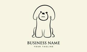 bichon logo template vector