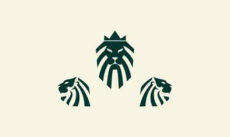 silhouette lion face logo template vector