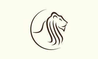 lion line art logo template vector