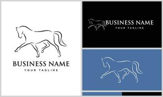 line art horse dressage logo vector