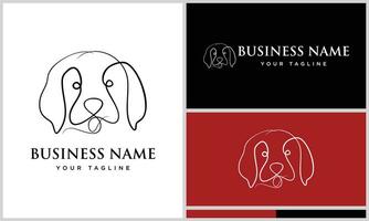 hand drawn dog head logo vector