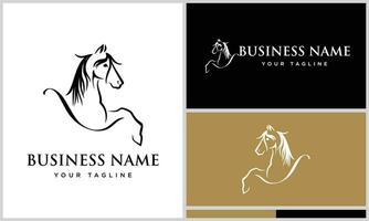 line art horse luxury logo vector