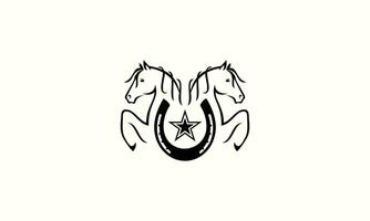 line art horse head logo vector