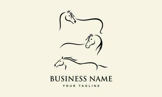 line art horse logo template vector