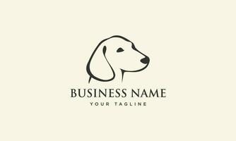 hand drawn dog head logo vector