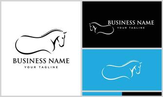 line art horse osteopath logo vector