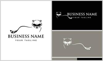 line art lemur logo design vector