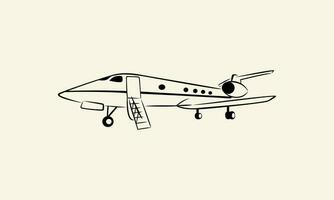 line art plane logo design vector