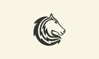 line art horse face logo vector