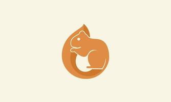 silhouette squirrel cartoon logo template vector
