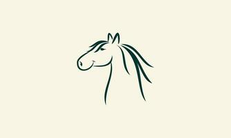 línea Arte caballo divertido logo vector