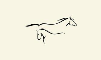 línea Arte caballo cabeza logo vector