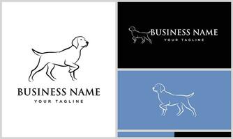 line art labrador logo template vector